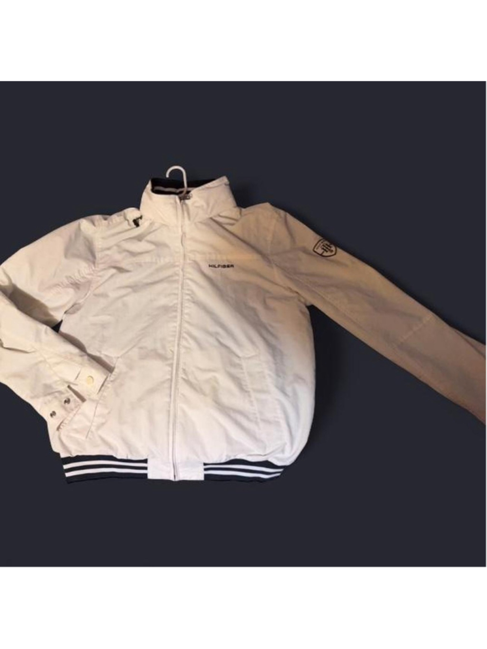 Vintage Tommy Hilfiger hooded bomber windbreaker jacket mens Medium